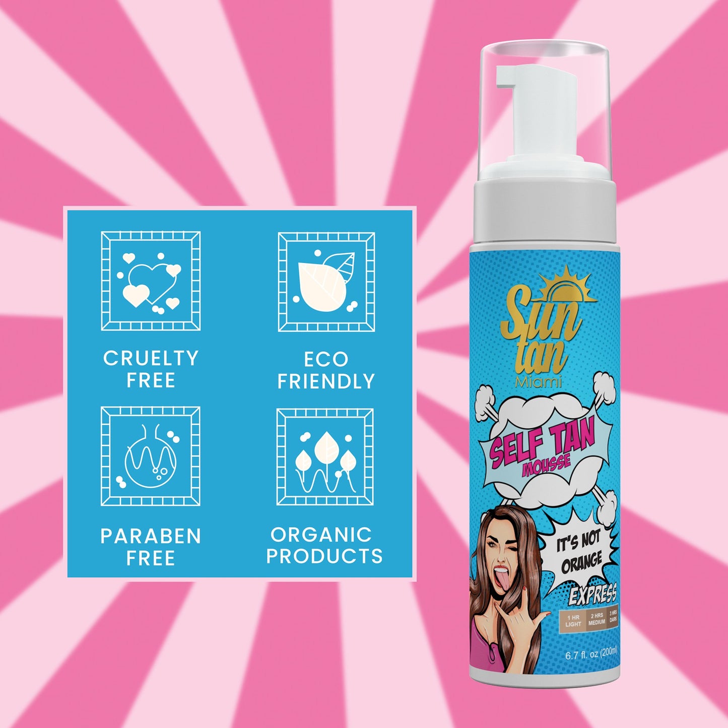 Sun Tan Miami Self Tan Mousse Express "It's not orange" KIT